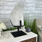 Clear Quartz Crystal Point on Rotating Base, 40.1 lbs & 18.4" Tall #3120CQ-008 - Brazil GemsBrazil GemsClear Quartz Crystal Point on Rotating Base, 40.1 lbs & 18.4" Tall #3120CQ-008Crystal Points3120CQ-008