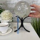 Clear Quartz Sphere on a Metal Base 10.3 lbs & 11" Tall Model #5631-0012 by Brazil Gems - Brazil GemsBrazil GemsClear Quartz Sphere on a Metal Base 10.3 lbs & 11" Tall Model #5631-0012 by Brazil GemsSpheres5631-0012