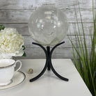Clear Quartz Sphere on a Metal Base 10.3 lbs & 11" Tall Model #5631-0012 by Brazil Gems - Brazil GemsBrazil GemsClear Quartz Sphere on a Metal Base 10.3 lbs & 11" Tall Model #5631-0012 by Brazil GemsSpheres5631-0012