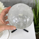 Clear Quartz Sphere on a Metal Base 10.3 lbs & 11" Tall Model #5631-0012 by Brazil Gems - Brazil GemsBrazil GemsClear Quartz Sphere on a Metal Base 10.3 lbs & 11" Tall Model #5631-0012 by Brazil GemsSpheres5631-0012