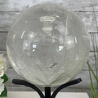 Clear Quartz Sphere on a Metal Base 10.3 lbs & 11" Tall Model #5631-0012 by Brazil Gems - Brazil GemsBrazil GemsClear Quartz Sphere on a Metal Base 10.3 lbs & 11" Tall Model #5631-0012 by Brazil GemsSpheres5631-0012