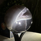 Druzy Agate Sphere on a Metal Stand, 0.6 lbs & 4.8" Tall #5634-0002 - Brazil GemsBrazil GemsDruzy Agate Sphere on a Metal Stand, 0.6 lbs & 4.8" Tall #5634-0002Spheres5634-0002