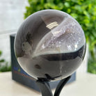 Druzy Agate Sphere on a Metal Stand, 0.6 lbs & 4.8" Tall #5634-0002 - Brazil GemsBrazil GemsDruzy Agate Sphere on a Metal Stand, 0.6 lbs & 4.8" Tall #5634-0002Spheres5634-0002