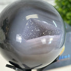Druzy Agate Sphere on a Metal Stand, 0.9 lbs & 6.3" Tall #5634-0003 - Brazil GemsBrazil GemsDruzy Agate Sphere on a Metal Stand, 0.9 lbs & 6.3" Tall #5634-0003Spheres5634-0003