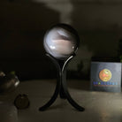 Druzy Agate Sphere on a Metal Stand, 0.9 lbs & 6.3" Tall #5634-0003 - Brazil GemsBrazil GemsDruzy Agate Sphere on a Metal Stand, 0.9 lbs & 6.3" Tall #5634-0003Spheres5634-0003