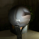 Druzy Agate Sphere on a Metal Stand, 0.9 lbs & 6.3" Tall #5634-0003 - Brazil GemsBrazil GemsDruzy Agate Sphere on a Metal Stand, 0.9 lbs & 6.3" Tall #5634-0003Spheres5634-0003