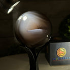 Druzy Agate Sphere on a Metal Stand, 0.9 lbs & 6.3" Tall #5634-0003 - Brazil GemsBrazil GemsDruzy Agate Sphere on a Metal Stand, 0.9 lbs & 6.3" Tall #5634-0003Spheres5634-0003