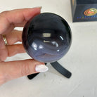 Druzy Agate Sphere on a Metal Stand, 0.9 lbs & 6.3" Tall #5634-0003 - Brazil GemsBrazil GemsDruzy Agate Sphere on a Metal Stand, 0.9 lbs & 6.3" Tall #5634-0003Spheres5634-0003