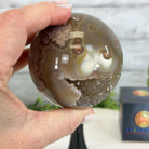 Druzy Agate Sphere on a Metal Stand, 1.2 lbs & 6.6" Tall #5634-0005 - Brazil GemsBrazil GemsDruzy Agate Sphere on a Metal Stand, 1.2 lbs & 6.6" Tall #5634-0005Spheres5634-0005