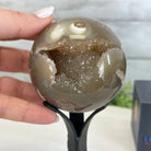 Druzy Agate Sphere on a Metal Stand, 1.2 lbs & 6.6" Tall #5634-0005 - Brazil GemsBrazil GemsDruzy Agate Sphere on a Metal Stand, 1.2 lbs & 6.6" Tall #5634-0005Spheres5634-0005