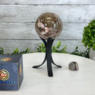 Druzy Agate Sphere on a Metal Stand, 1.2 lbs & 6.6" Tall #5634-0005 - Brazil GemsBrazil GemsDruzy Agate Sphere on a Metal Stand, 1.2 lbs & 6.6" Tall #5634-0005Spheres5634-0005