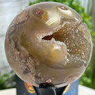 Druzy Agate Sphere on a Metal Stand, 1.2 lbs & 6.6" Tall #5634-0005 - Brazil GemsBrazil GemsDruzy Agate Sphere on a Metal Stand, 1.2 lbs & 6.6" Tall #5634-0005Spheres5634-0005