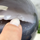 Druzy Agate Sphere on a Metal Stand, 1.3 lbs & 6.7" Tall #5634-0007 - Brazil GemsBrazil GemsDruzy Agate Sphere on a Metal Stand, 1.3 lbs & 6.7" Tall #5634-0007Spheres5634-0007