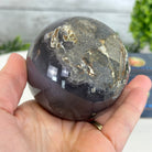 Druzy Agate Sphere on a Metal Stand, 1.3 lbs & 6.7" Tall #5634-0007 - Brazil GemsBrazil GemsDruzy Agate Sphere on a Metal Stand, 1.3 lbs & 6.7" Tall #5634-0007Spheres5634-0007