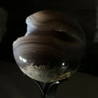 Druzy Agate Sphere on a Metal Stand, 1.3 lbs & 6.7" Tall #5634-0007 - Brazil GemsBrazil GemsDruzy Agate Sphere on a Metal Stand, 1.3 lbs & 6.7" Tall #5634-0007Spheres5634-0007