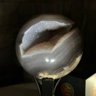 Druzy Agate Sphere on a Metal Stand, 1.3 lbs & 6.7" Tall #5634-0007 - Brazil GemsBrazil GemsDruzy Agate Sphere on a Metal Stand, 1.3 lbs & 6.7" Tall #5634-0007Spheres5634-0007