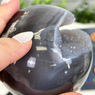 Druzy Agate Sphere on a Metal Stand, 1.3 lbs & 6.7" Tall #5634-0007 - Brazil GemsBrazil GemsDruzy Agate Sphere on a Metal Stand, 1.3 lbs & 6.7" Tall #5634-0007Spheres5634-0007