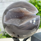 Druzy Agate Sphere on a Metal Stand, 1.3 lbs & 6.7" Tall #5634-0007 - Brazil GemsBrazil GemsDruzy Agate Sphere on a Metal Stand, 1.3 lbs & 6.7" Tall #5634-0007Spheres5634-0007