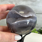Druzy Agate Sphere on a Metal Stand, 1.3 lbs & 6.7" Tall #5634-0007 - Brazil GemsBrazil GemsDruzy Agate Sphere on a Metal Stand, 1.3 lbs & 6.7" Tall #5634-0007Spheres5634-0007