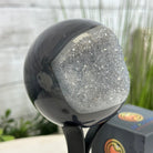 Druzy Agate Sphere on a Metal Stand, 1.3 lbs & 6.8" Tall #5634-0006 - Brazil GemsBrazil GemsDruzy Agate Sphere on a Metal Stand, 1.3 lbs & 6.8" Tall #5634-0006Spheres5634-0006
