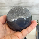 Druzy Agate Sphere on a Metal Stand, 1.3 lbs & 6.8" Tall #5634-0006 - Brazil GemsBrazil GemsDruzy Agate Sphere on a Metal Stand, 1.3 lbs & 6.8" Tall #5634-0006Spheres5634-0006