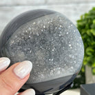 Druzy Agate Sphere on a Metal Stand, 1.3 lbs & 6.8" Tall #5634-0006 - Brazil GemsBrazil GemsDruzy Agate Sphere on a Metal Stand, 1.3 lbs & 6.8" Tall #5634-0006Spheres5634-0006