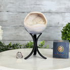 Druzy Agate Sphere on a Metal Stand, 2.1 lbs & 7.5" Tall #5634 - 0010 - Brazil GemsBrazil GemsDruzy Agate Sphere on a Metal Stand, 2.1 lbs & 7.5" Tall #5634 - 0010Spheres5634 - 0010