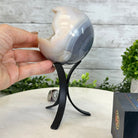 Druzy Agate Sphere on a Metal Stand, 2.1 lbs & 7.5" Tall #5634 - 0010 - Brazil GemsBrazil GemsDruzy Agate Sphere on a Metal Stand, 2.1 lbs & 7.5" Tall #5634 - 0010Spheres5634 - 0010