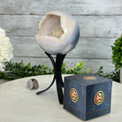 Druzy Agate Sphere on a Metal Stand, 2.1 lbs & 7.5" Tall #5634 - 0010 - Brazil GemsBrazil GemsDruzy Agate Sphere on a Metal Stand, 2.1 lbs & 7.5" Tall #5634 - 0010Spheres5634 - 0010