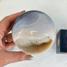 Druzy Agate Sphere on a Metal Stand, 2.1 lbs & 7.5" Tall #5634 - 0010 - Brazil GemsBrazil GemsDruzy Agate Sphere on a Metal Stand, 2.1 lbs & 7.5" Tall #5634 - 0010Spheres5634 - 0010