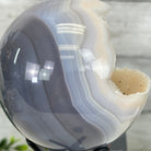 Druzy Agate Sphere on a Metal Stand, 2.1 lbs & 7.5" Tall #5634 - 0010 - Brazil GemsBrazil GemsDruzy Agate Sphere on a Metal Stand, 2.1 lbs & 7.5" Tall #5634 - 0010Spheres5634 - 0010