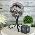 Druzy Amethyst Sphere on a Metal Base, 10.7 lbs & 12" Tall #5630-0073 - Brazil GemsBrazil GemsDruzy Amethyst Sphere on a Metal Base, 10.7 lbs & 12" Tall #5630-0073Spheres5630-0073