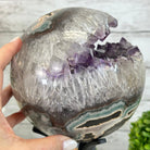 Druzy Amethyst Sphere on a Metal Base, 10.7 lbs & 12" Tall #5630-0073 - Brazil GemsBrazil GemsDruzy Amethyst Sphere on a Metal Base, 10.7 lbs & 12" Tall #5630-0073Spheres5630-0073