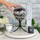 Druzy Amethyst Sphere on a Metal Base, 10.7 lbs & 12" Tall #5630-0073 - Brazil GemsBrazil GemsDruzy Amethyst Sphere on a Metal Base, 10.7 lbs & 12" Tall #5630-0073Spheres5630-0073