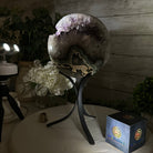 Druzy Amethyst Sphere on a Metal Base, 10.7 lbs & 12" Tall #5630-0073 - Brazil GemsBrazil GemsDruzy Amethyst Sphere on a Metal Base, 10.7 lbs & 12" Tall #5630-0073Spheres5630-0073