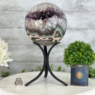 Druzy Amethyst Sphere on a Metal Base, 10.7 lbs & 12" Tall #5630-0073 - Brazil GemsBrazil GemsDruzy Amethyst Sphere on a Metal Base, 10.7 lbs & 12" Tall #5630-0073Spheres5630-0073