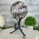Druzy Amethyst Sphere on a Metal Base, 10.7 lbs & 12" Tall #5630-0073 - Brazil GemsBrazil GemsDruzy Amethyst Sphere on a Metal Base, 10.7 lbs & 12" Tall #5630-0073Spheres5630-0073