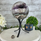 Druzy Amethyst Sphere on a Metal Base, 10.7 lbs & 12" Tall #5630-0073 - Brazil GemsBrazil GemsDruzy Amethyst Sphere on a Metal Base, 10.7 lbs & 12" Tall #5630-0073Spheres5630-0073