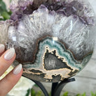 Druzy Amethyst Sphere on a Metal Base, 10.7 lbs & 12" Tall #5630-0073 - Brazil GemsBrazil GemsDruzy Amethyst Sphere on a Metal Base, 10.7 lbs & 12" Tall #5630-0073Spheres5630-0073