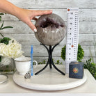 Druzy Amethyst Sphere on a Metal Base, 11 lbs & 12.2" Tall #5630-0074 - Brazil GemsBrazil GemsDruzy Amethyst Sphere on a Metal Base, 11 lbs & 12.2" Tall #5630-0074Spheres5630-0074