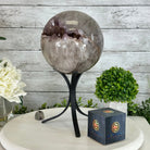 Druzy Amethyst Sphere on a Metal Base, 11 lbs & 12.2" Tall #5630-0074 - Brazil GemsBrazil GemsDruzy Amethyst Sphere on a Metal Base, 11 lbs & 12.2" Tall #5630-0074Spheres5630-0074