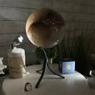 Druzy Amethyst Sphere on a Metal Base, 11 lbs & 12.2" Tall #5630-0074 - Brazil GemsBrazil GemsDruzy Amethyst Sphere on a Metal Base, 11 lbs & 12.2" Tall #5630-0074Spheres5630-0074