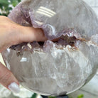 Druzy Amethyst Sphere on a Metal Base, 11 lbs & 12.2" Tall #5630-0074 - Brazil GemsBrazil GemsDruzy Amethyst Sphere on a Metal Base, 11 lbs & 12.2" Tall #5630-0074Spheres5630-0074