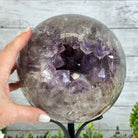 Druzy Amethyst Sphere on a Metal Base, 15.1 lbs & 13" Tall #5630-0076 - Brazil GemsBrazil GemsDruzy Amethyst Sphere on a Metal Base, 15.1 lbs & 13" Tall #5630-0076Spheres5630-0076