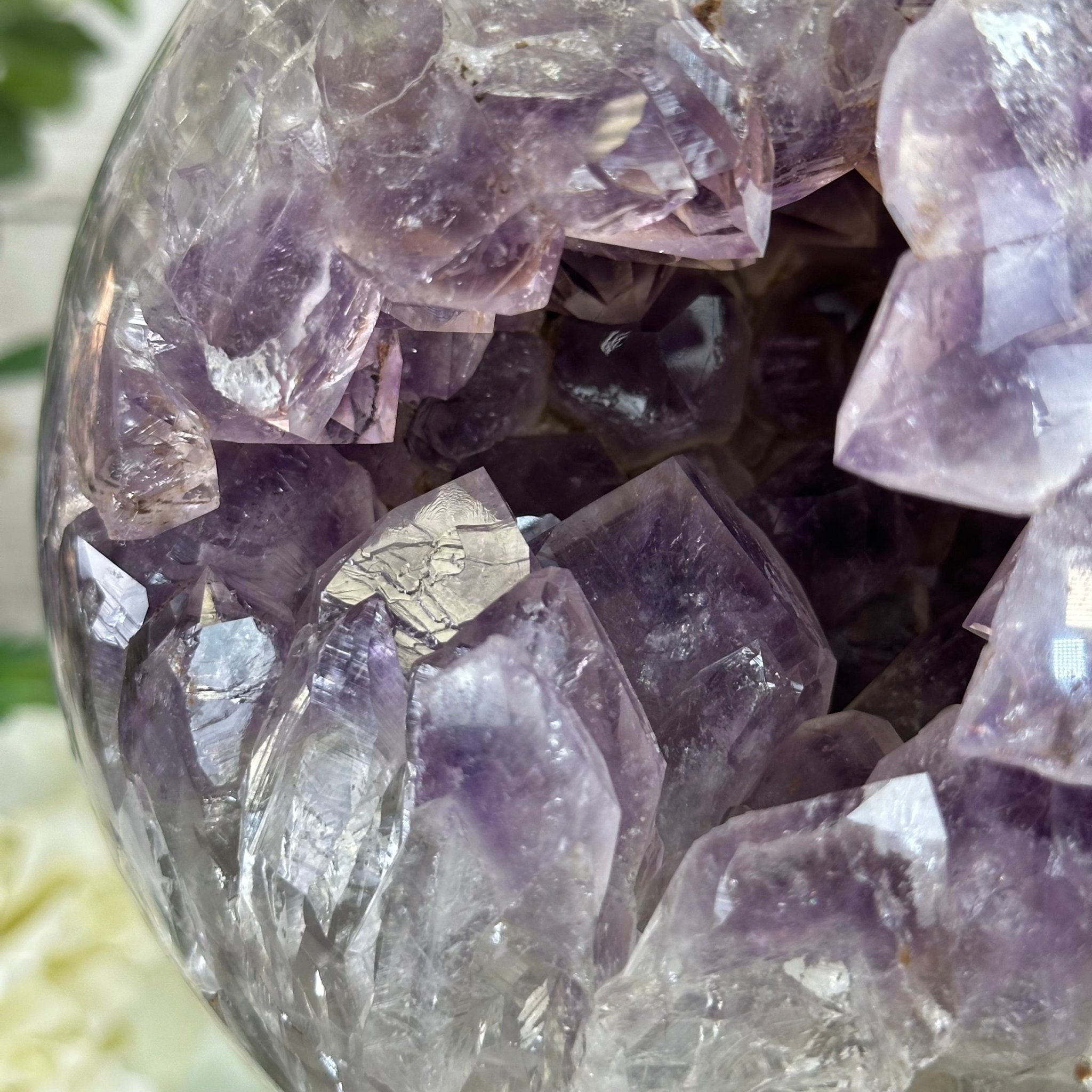 Druzy Amethyst Sphere on a Metal Base, 15.1 lbs & 13" Tall #5630-0076 - Brazil GemsBrazil GemsDruzy Amethyst Sphere on a Metal Base, 15.1 lbs & 13" Tall #5630-0076Spheres5630-0076