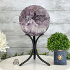 Druzy Amethyst Sphere on a Metal Base, 9.7 lbs & 12" Tall #5630-0070 - Brazil GemsBrazil GemsDruzy Amethyst Sphere on a Metal Base, 9.7 lbs & 12" Tall #5630-0070Spheres5630-0070