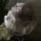 Druzy Amethyst Sphere on a Metal Base, 9.7 lbs & 12" Tall #5630-0070 - Brazil GemsBrazil GemsDruzy Amethyst Sphere on a Metal Base, 9.7 lbs & 12" Tall #5630-0070Spheres5630-0070