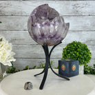 Druzy Amethyst Sphere on a Metal Base, 9.7 lbs & 12" Tall #5630-0070 - Brazil GemsBrazil GemsDruzy Amethyst Sphere on a Metal Base, 9.7 lbs & 12" Tall #5630-0070Spheres5630-0070