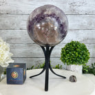Druzy Amethyst Sphere on a Metal Base, 9.7 lbs & 12" Tall #5630-0070 - Brazil GemsBrazil GemsDruzy Amethyst Sphere on a Metal Base, 9.7 lbs & 12" Tall #5630-0070Spheres5630-0070