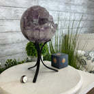 Druzy Amethyst Sphere on a Metal Base, 9.7 lbs & 12" Tall #5630-0070 - Brazil GemsBrazil GemsDruzy Amethyst Sphere on a Metal Base, 9.7 lbs & 12" Tall #5630-0070Spheres5630-0070